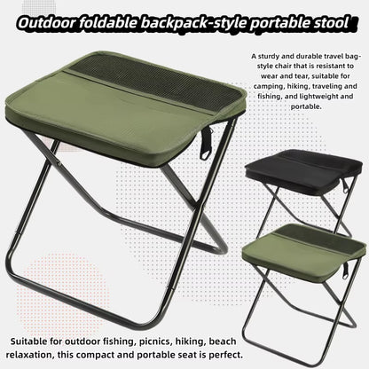 Portable Foldable Backpack Stool Lightweight Compact Camping Chair for Outdoor Fishing Picnic Hiking Travel and Emergency