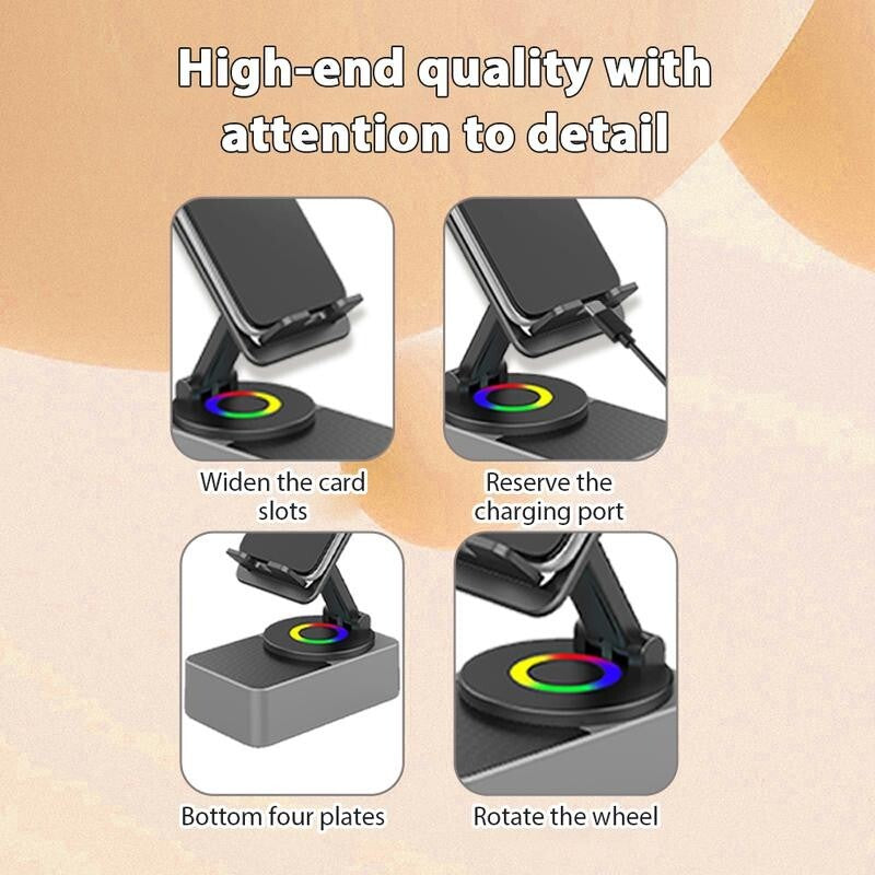 Wireless Audio Bluetooth Speaker 5In1 Phone Holder Emergency Rechargeable