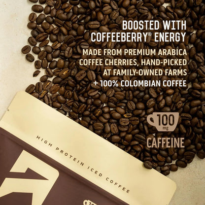 Iced Coffee Protein Powder - High Protein Coffee Powder, 20 G Protein & 100 Mg Caffeine from Premium Colombian Coffee, Zero Artificial Flavors & Sweeteners - 15 Servings