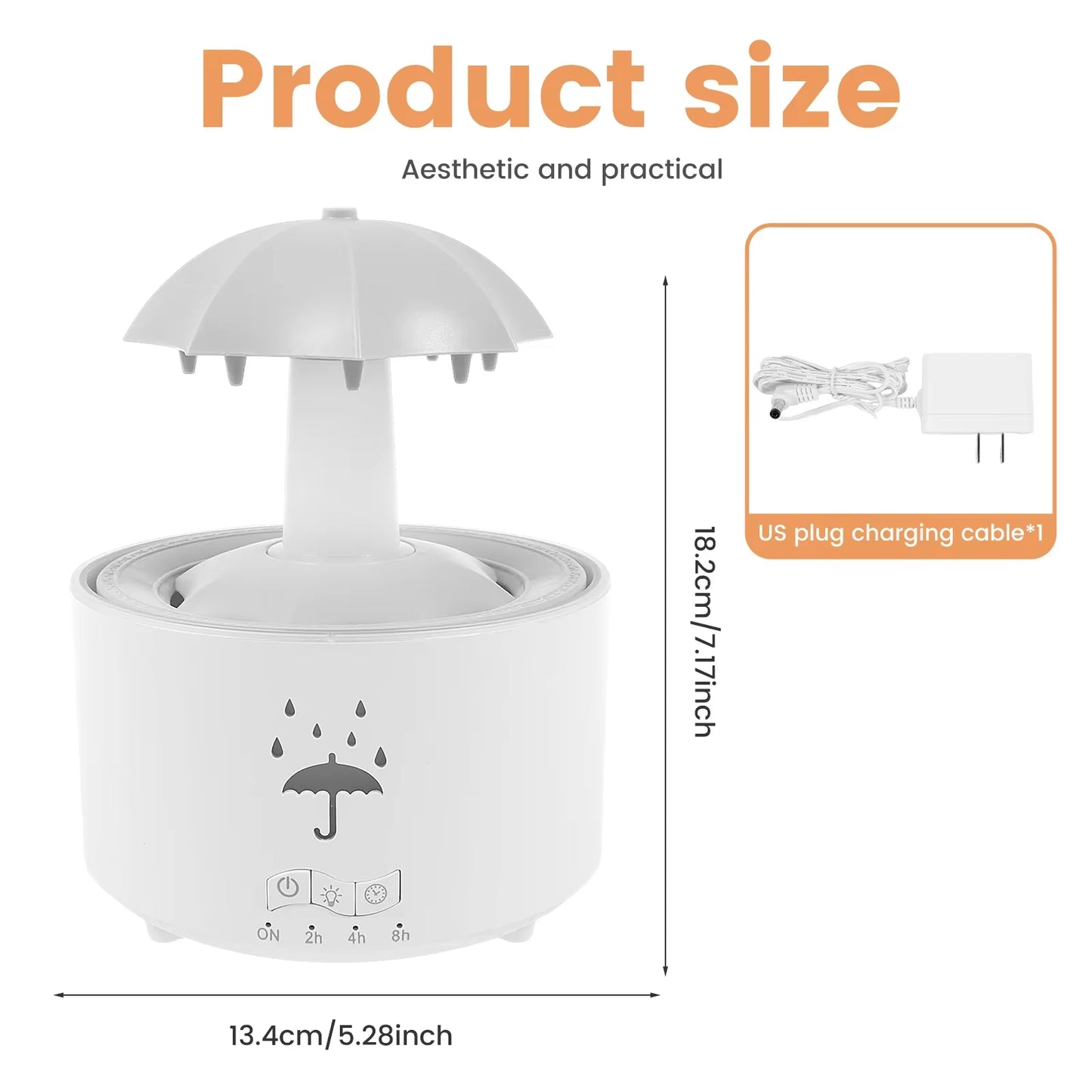 Creative Umbrella Water Drop Air Humidifier with Colorful Light Raindrop Aroma Essential Oil Diffuser Aromatherapy Humidifier