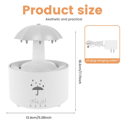 Creative Umbrella Water Drop Air Humidifier with Colorful Light Raindrop Aroma Essential Oil Diffuser Aromatherapy Humidifier