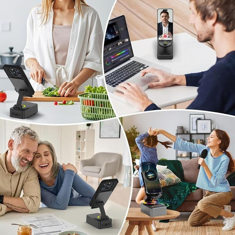 Wireless Audio Bluetooth Speaker 5In1 Phone Holder Emergency Rechargeable
